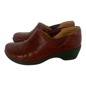 CLARK'S Unstructured Burgundy-Brownis Leather Comfort Women's Shoes 9M